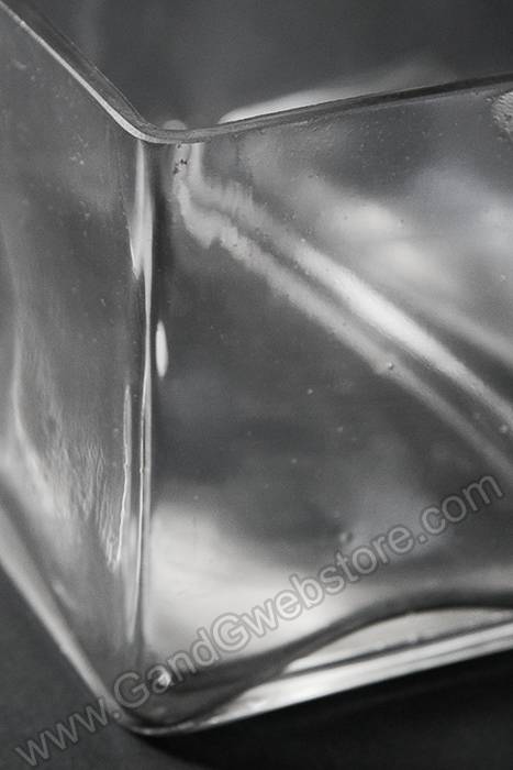 4" X 8" X 4" Rectangular Glass Vase Clear