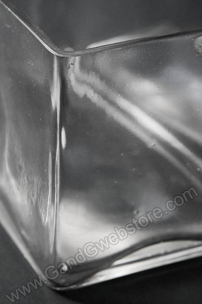 4" X 8" X 4" Rectangular Glass Vase Clear