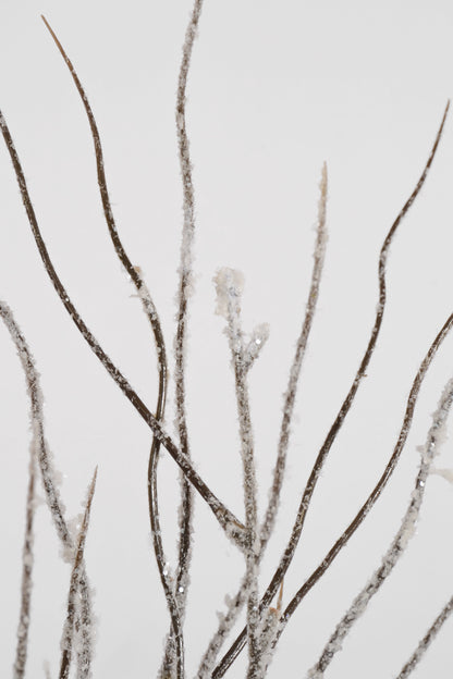 46" Snowed Twig Spray White/Brown
