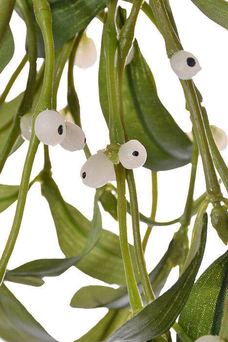 15" Mistletoe Hanger Green/White