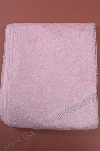 9" X 10ft Sparkle Swirl Organza Light Pink Pkg/6