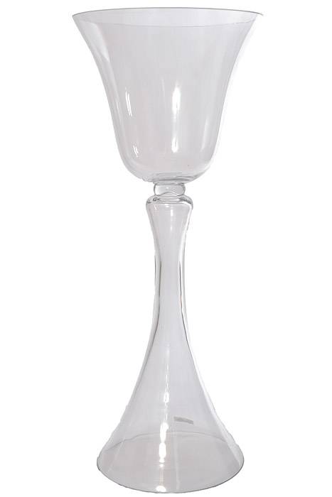 21.25" Reversible Glass Vase Clear