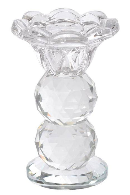 4&quot; Crystal Sigle Lite Candle Holder Clear