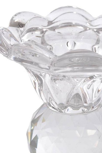 4&quot; Crystal Sigle Lite Candle Holder Clear