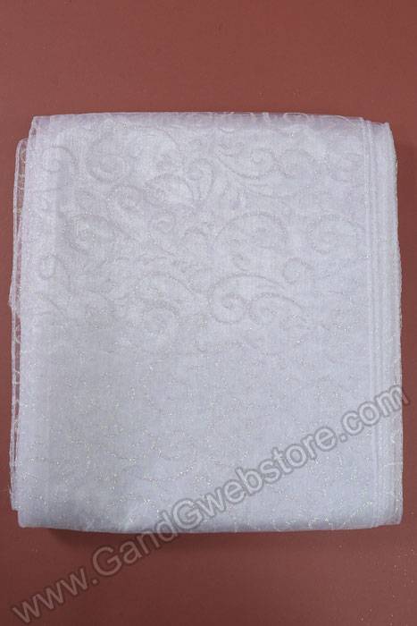 9" X 10ft Sparkle Swirl Organza White Pkg/6