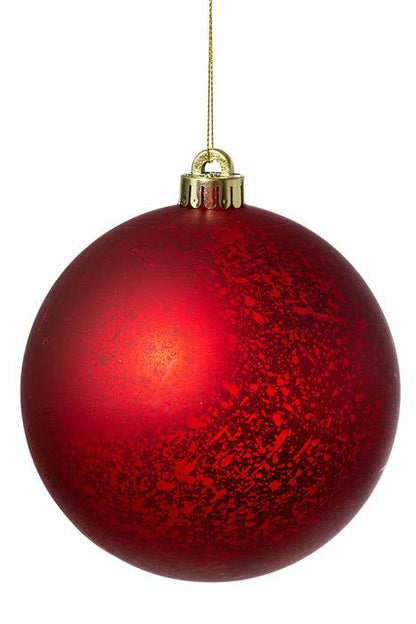 5.5" Matte Mercury Ball Ornament Red Pkg/2