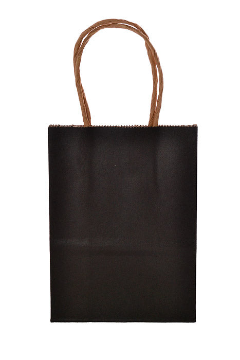 4.25 x 2.25 x 6" Kraft Shopping Bag Black PKG/12