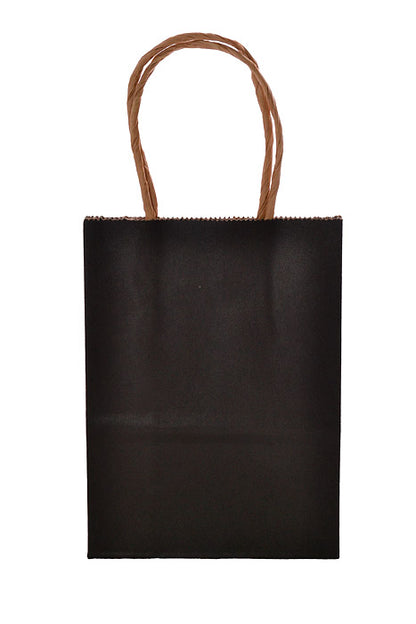 4.25 x 2.25 x 6" Kraft Shopping Bag Black PKG/12