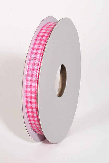 3/8"  X 10Yds Mini Gingham Ribbon Fuchsia
