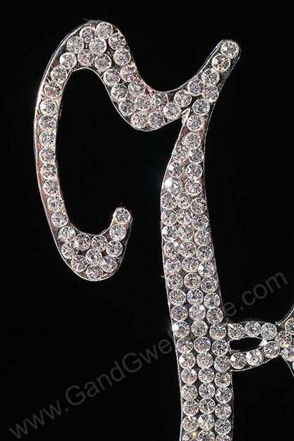 4.5" Rhinestone Letter "k" Cake Topper Silver