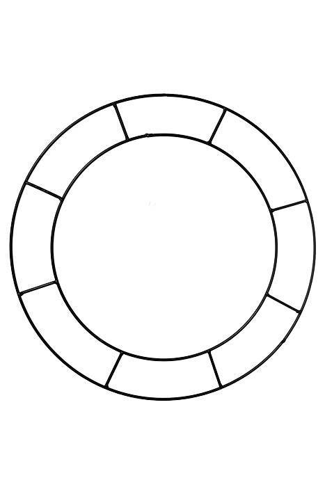 16" Double Flat Wreath Wire Black