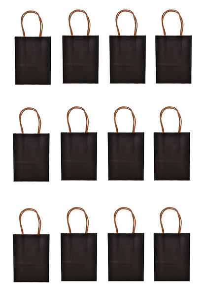 4.25 x 2.25 x 6" Kraft Shopping Bag Black PKG/12