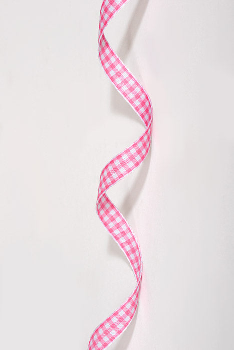 3/8"  X 10Yds Mini Gingham Ribbon Fuchsia