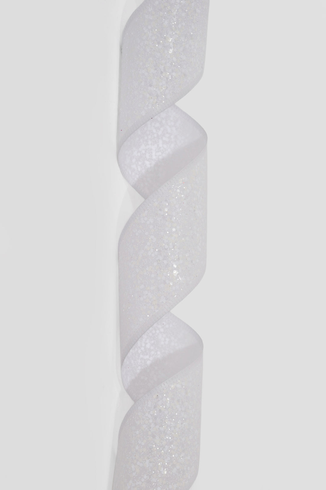 2.5" X 10Yds Wired Super Glitter Ribbon Pure White