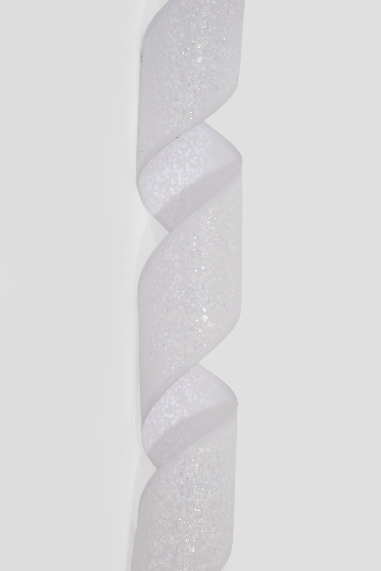2.5" X 10Yds Wired Super Glitter Ribbon Pure White