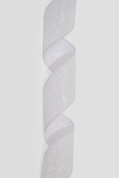2.5" X 10Yds Wired Super Glitter Ribbon Pure White