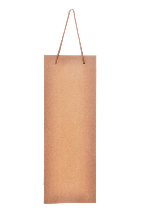 5" x 14" x 3.5" Wine Paper Bags W/Rope Natural PKG/12