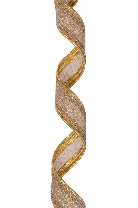 1" X 10Yds Metallic Woven Ribbon Gold