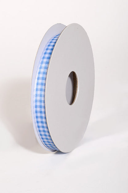 3/8"  X 10Yds Mini Gingham Ribbon Light Blue
