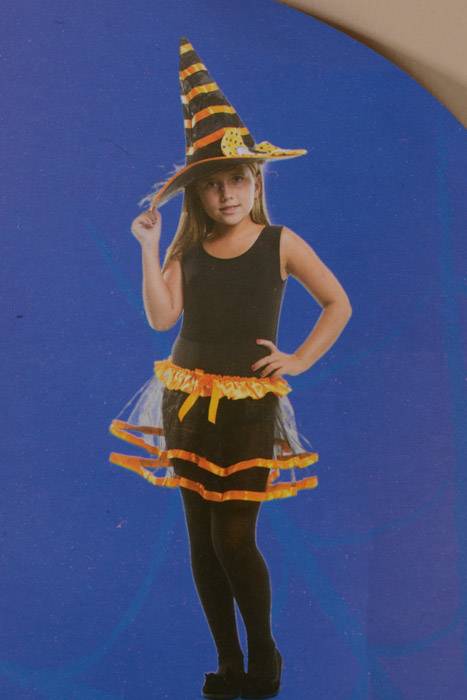 Witch Hat And Skirt Costume Orange