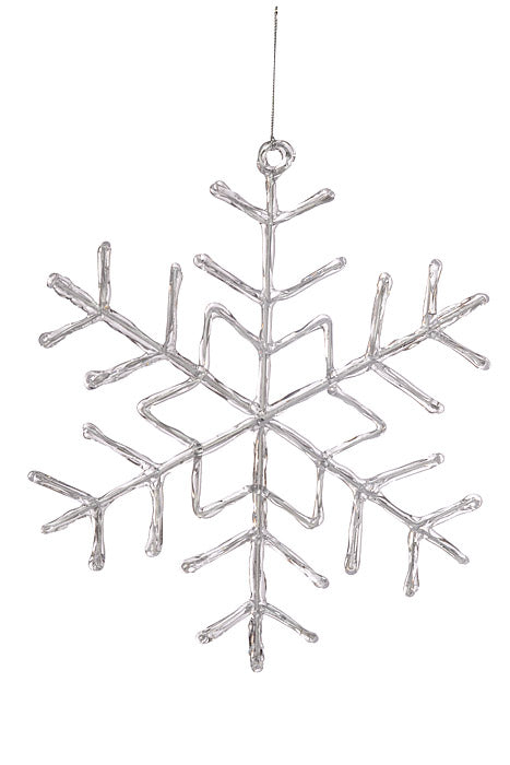 12" Clear Snowflake Ornament Clear