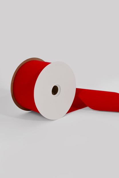 4" X 25Yds Vel-Pruf Plastic Ribbon Medium Red