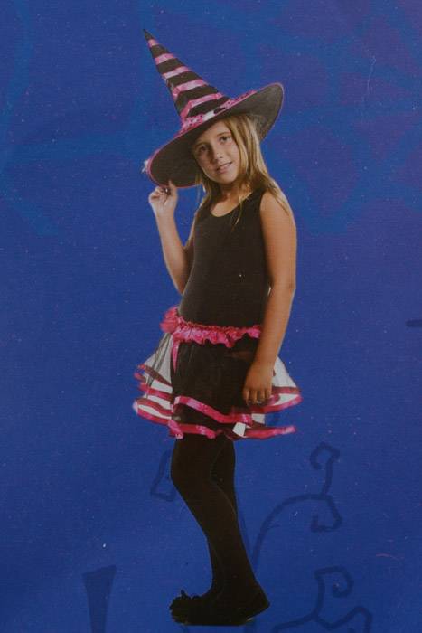 Witch Hat And Skirt Costume Pink