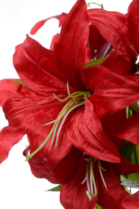 18" Silk Tiger Lily Bush X11 Red