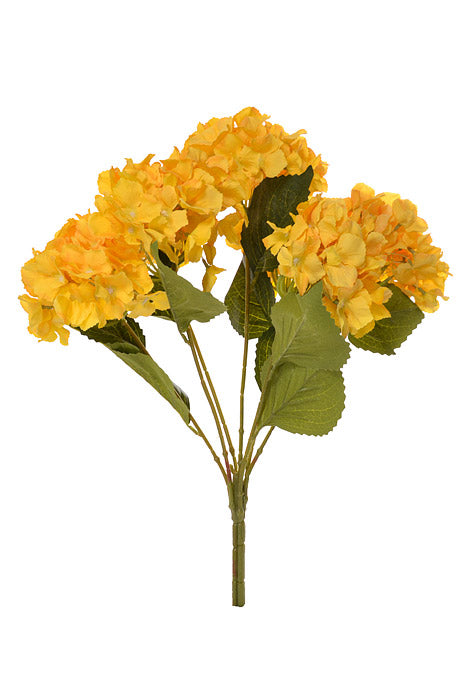 22.5" Silk Hydrangea Bush Yellow