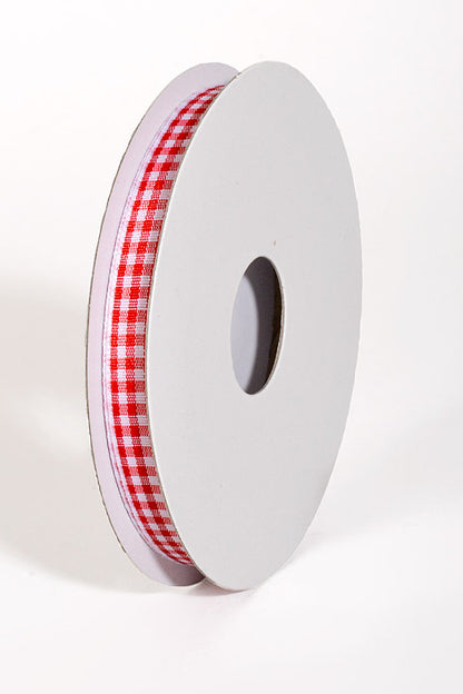 3/8"  X 10Yds Mini Gingham Ribbon Red