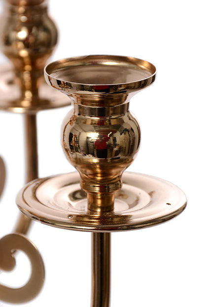 19.5&quot; Metal 5 Lite Candelabrum Gold