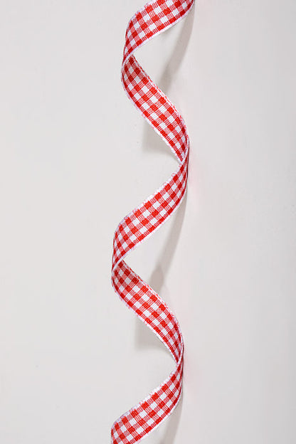3/8"  X 10Yds Mini Gingham Ribbon Red