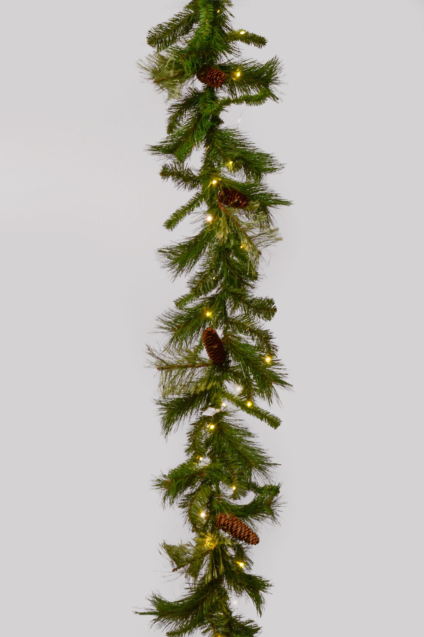 9Ft Artificial Pvc Garland Led Light Green