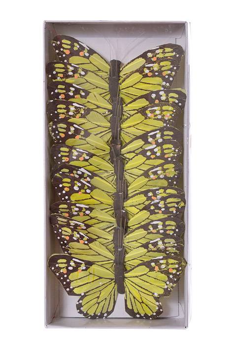 5&quot; Butterfly Monarch Yellow Pkg/12