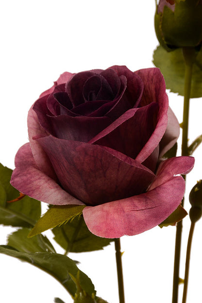 24" Silk Rose Spray Eggplant