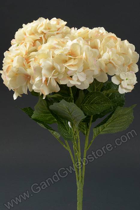 20" Silk Hydrangea Bush Beige