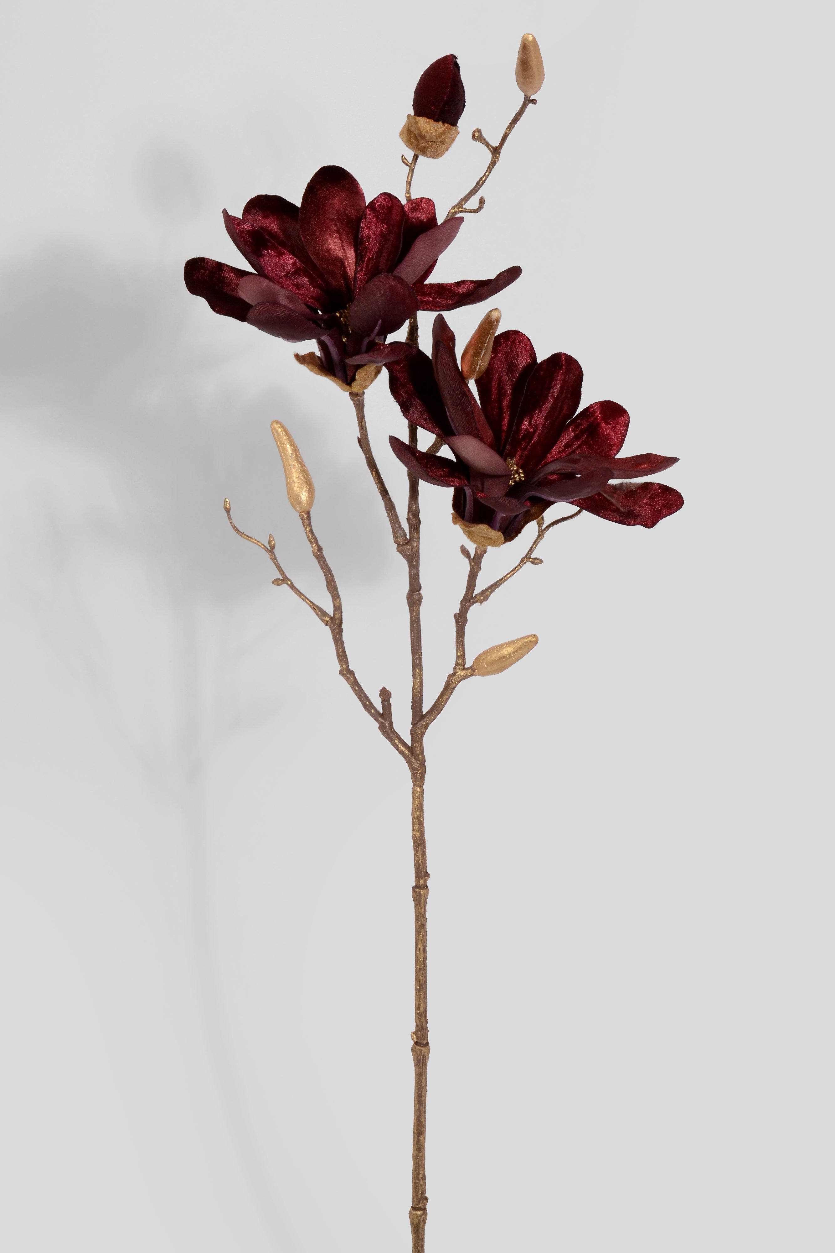 26" Shimmer Velvet Magnolia Spray Burgundy