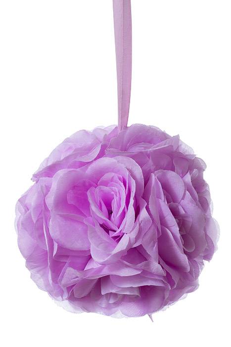 6&quot; Rose Ball W/ribbon Lavender