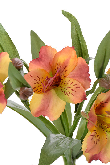 14" Silk Alstromeria Spray Yellow/Mauve