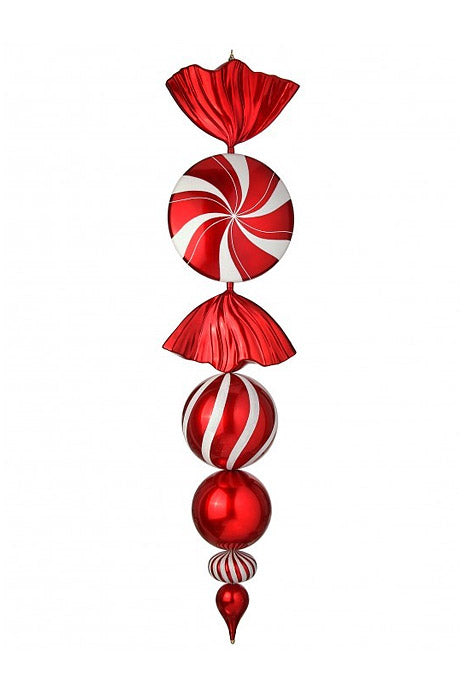 72&quot; VP Peppermint Candy Finial Ornament Red/White