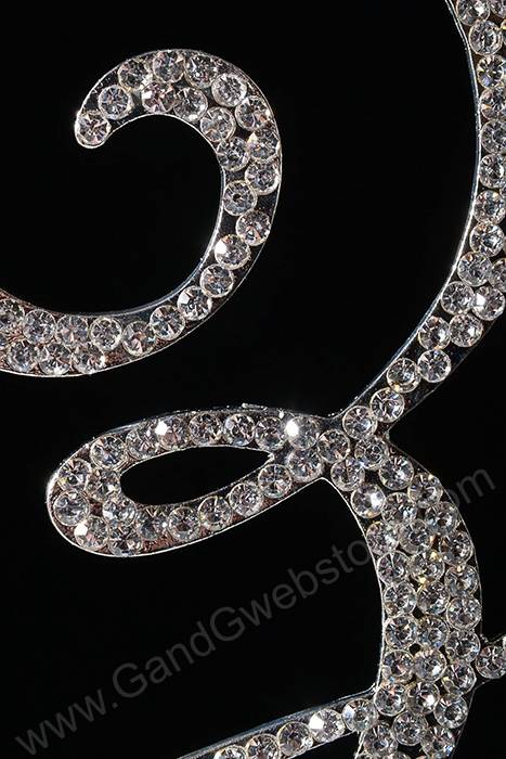 4.5" Rhinestone Letter "z" Cake Topper Silver