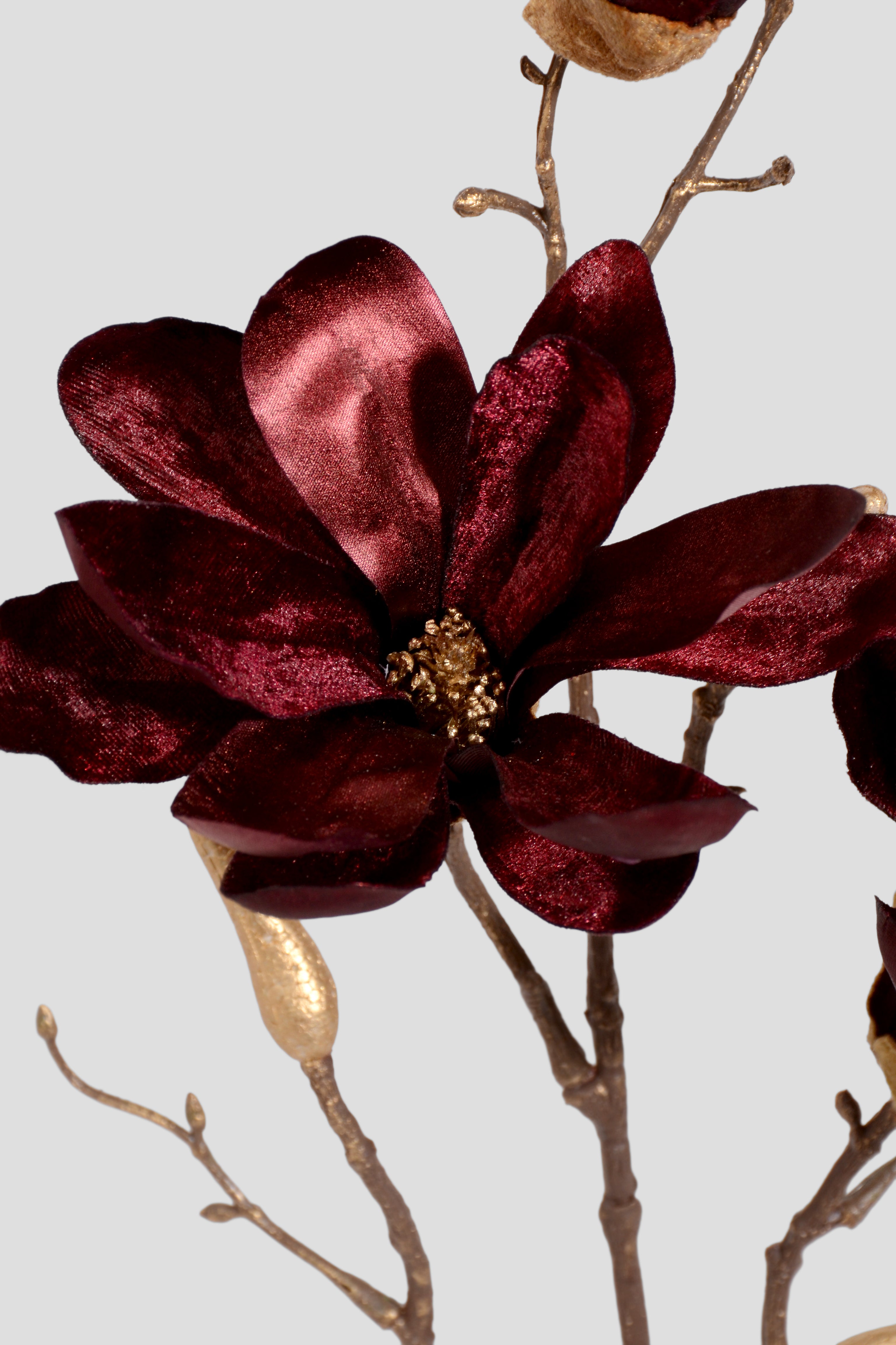 26" Shimmer Velvet Magnolia Spray Burgundy