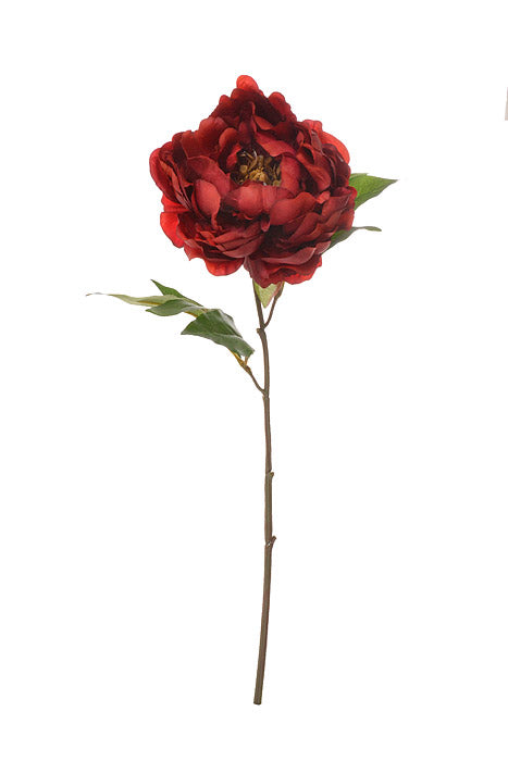 18.5" Silk DÃ©cor Peony Spray Brick Red