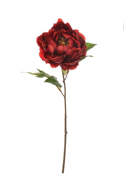 18.5" Silk DÃ©cor Peony Spray Brick Red