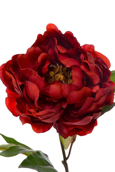 18.5" Silk DÃ©cor Peony Spray Brick Red