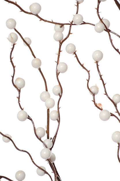 37" Weeping Berry Spray White