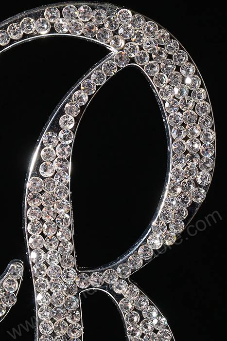 4.5" Rhinestone Letter "r" Cake Topper Silver