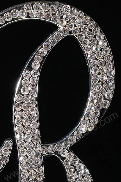4.5" Rhinestone Letter "r" Cake Topper Silver