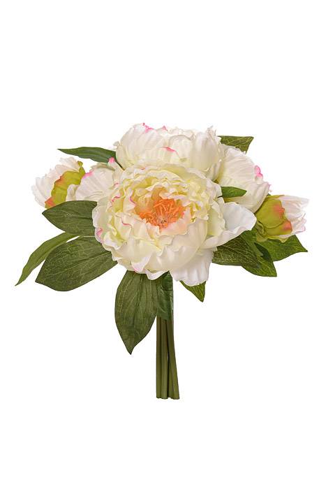 12.5" Silk Peony Bundle Cream/Pink