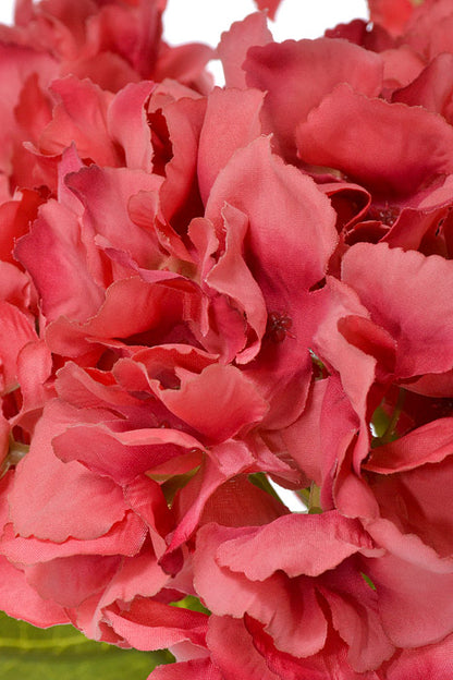 22.5" Silk Hydrangea Bush Coral